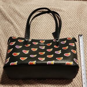 Black Heart Patterned Women's Bag